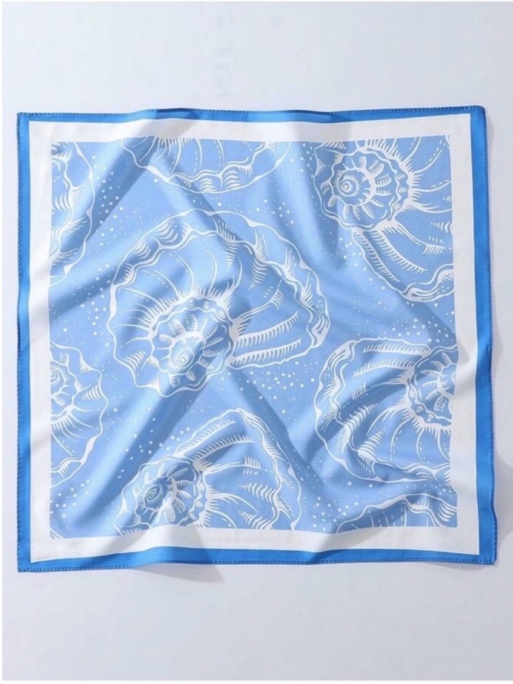 New! Colorful Blue Shell 17” Hair Neck Bag Scarf NWOT